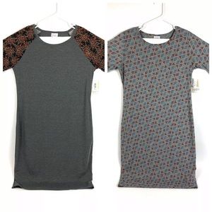 Lularoe Julia Dress Size XL LOT OF 2 Grey NWT